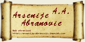 Arsenije Abranović vizit kartica